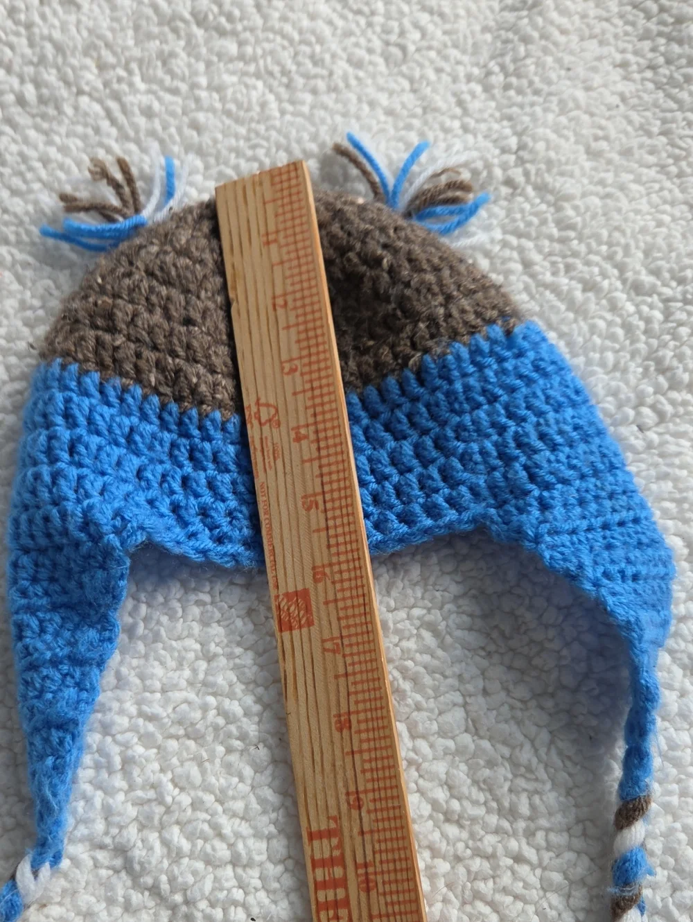Kids Blue Owl Earflap Crochet Hat - Cozy Winter Beanie Baby Toddler